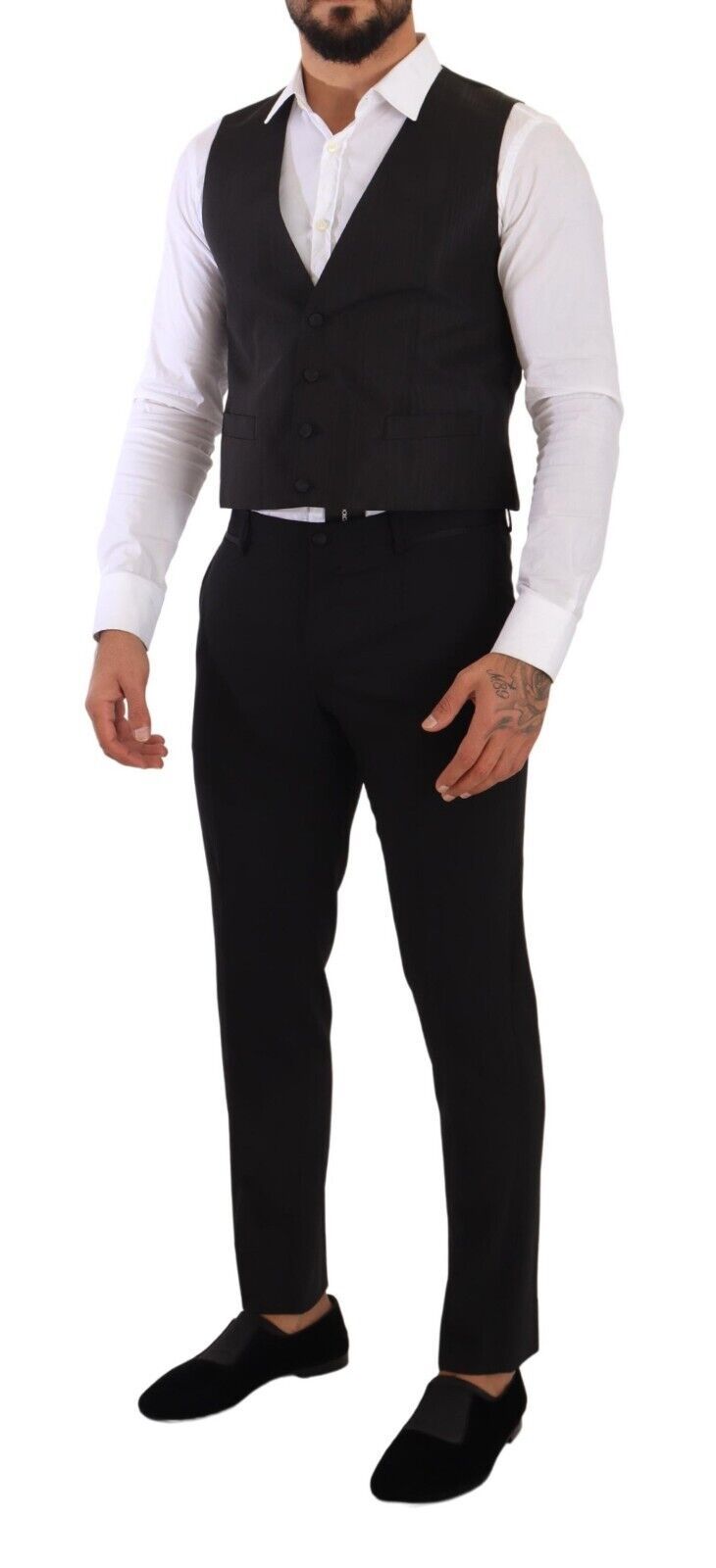 Dolce &amp; Gabbana Elegante graue Seidenweste