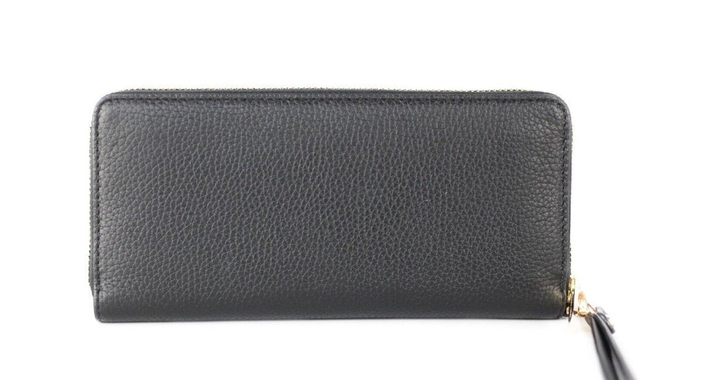 Portefeuille continental Michael Kors Jet Set Travel grand format en cuir galet noir