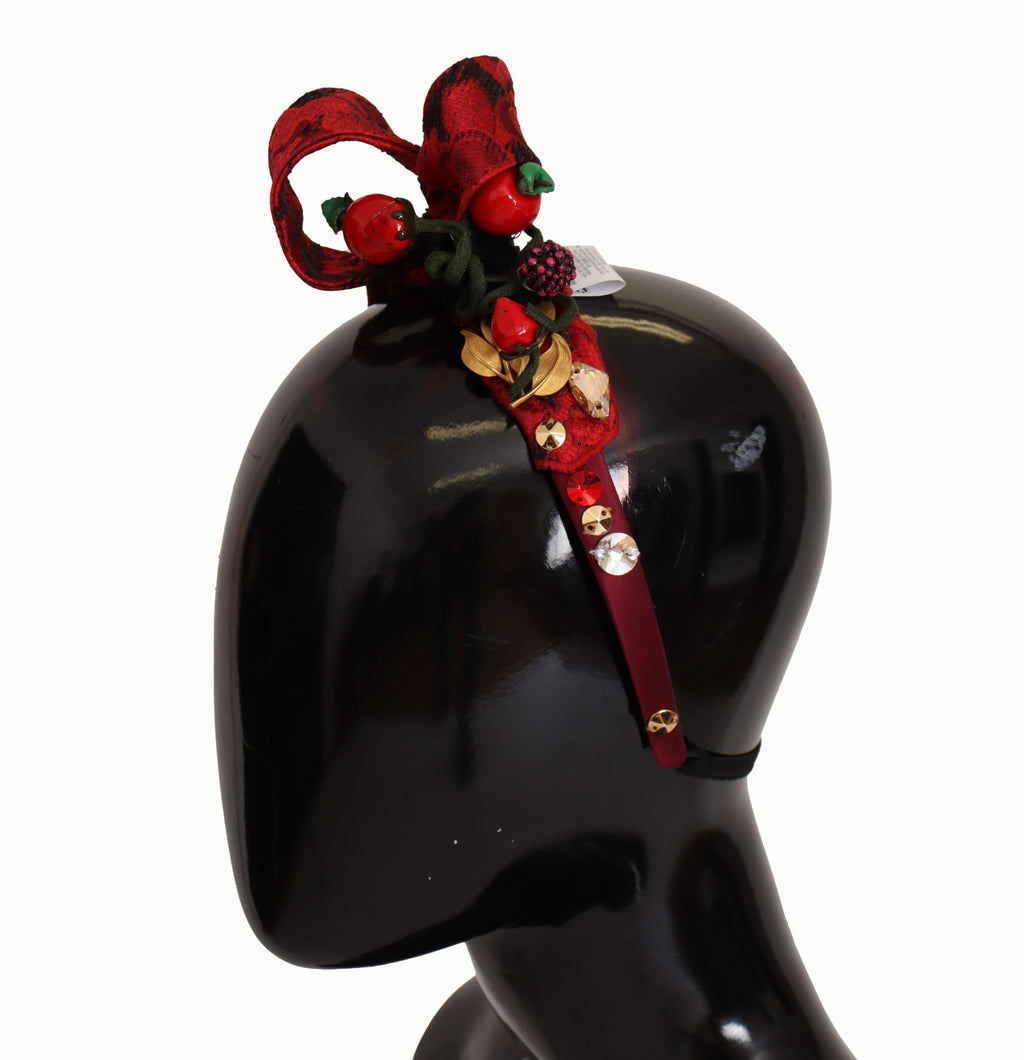 Diadème rouge orné de cerises de Sicile Dolce &amp; Gabbana