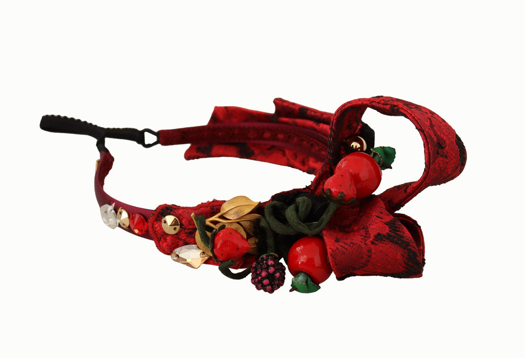 Diadème rouge orné de cerises de Sicile Dolce &amp; Gabbana