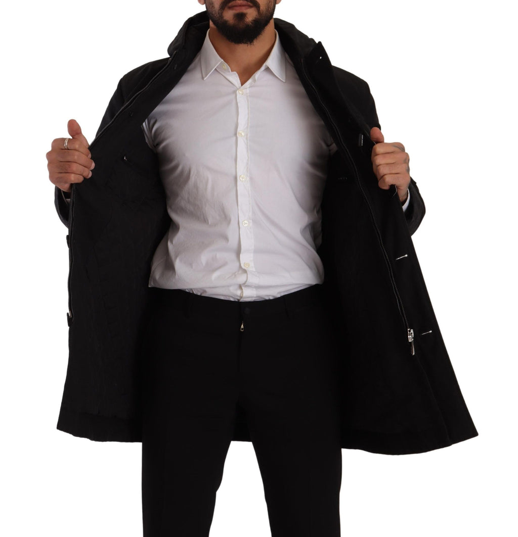 Dolce &amp; Gabbana Elegante schwarze Parka-Kapuzenjacke