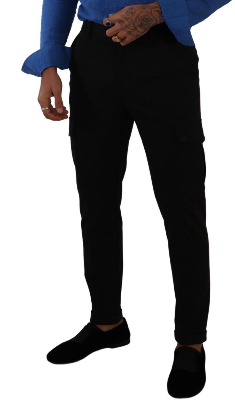 Dolce &amp; Gabbana Elegante schwarze Slim Fit Cargohose