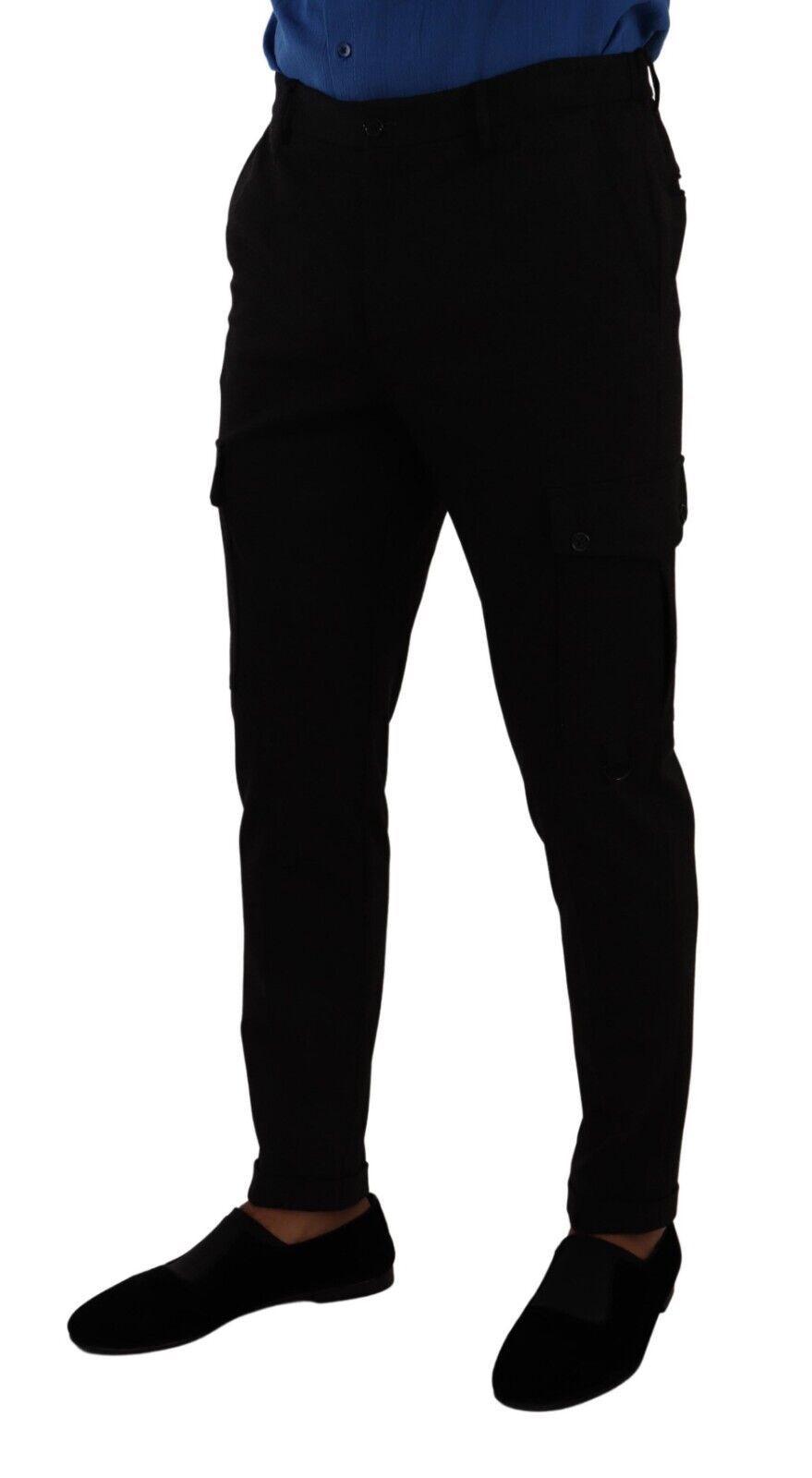 Dolce &amp; Gabbana Elegante schwarze Slim Fit Cargohose