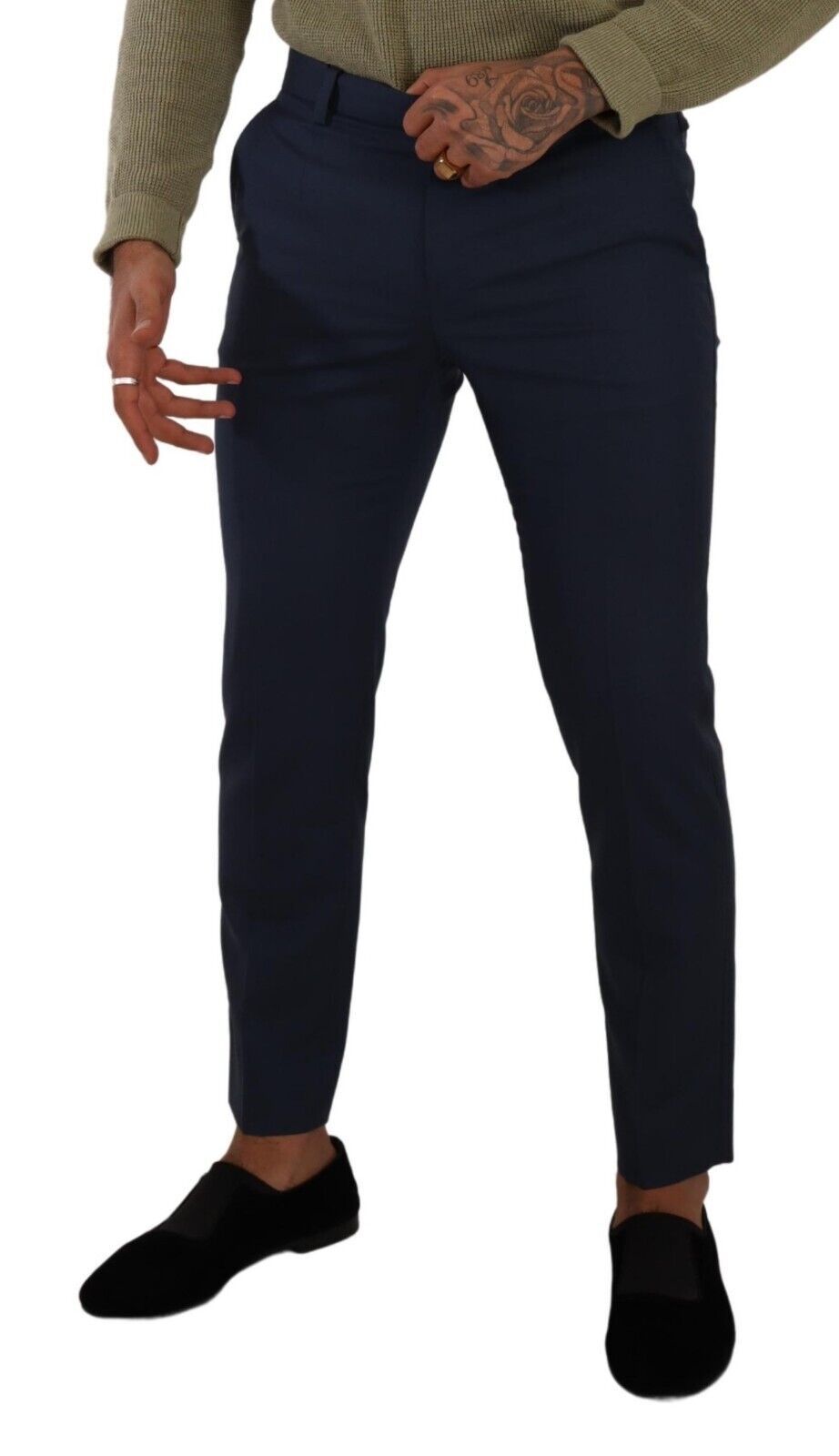 Pantalon slim bleu foncé élégant Dolce &amp; Gabbana