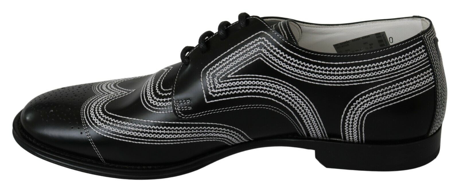 Chaussures Derby élégantes noires et blanches Dolce &amp; Gabbana