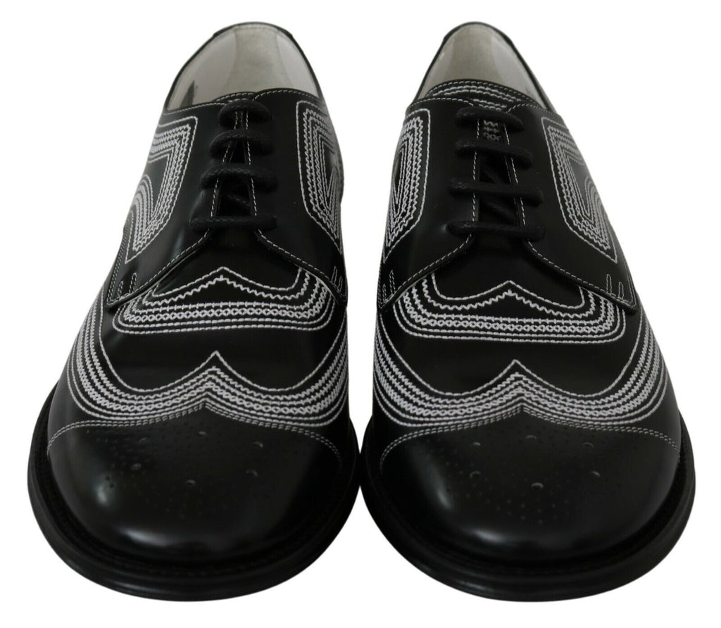 Elegante Derby-Schuhe in Schwarz und Weiß von Dolce &amp; Gabbana
