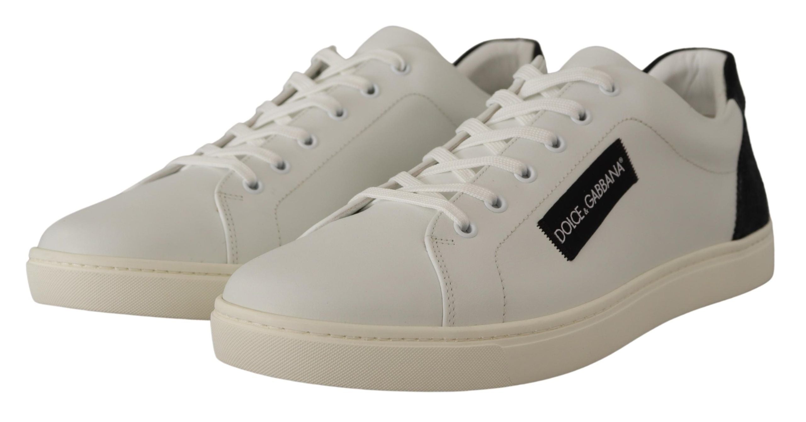 Dolce &amp; Gabbana Elegante weiße niedrige Leder-Sneaker