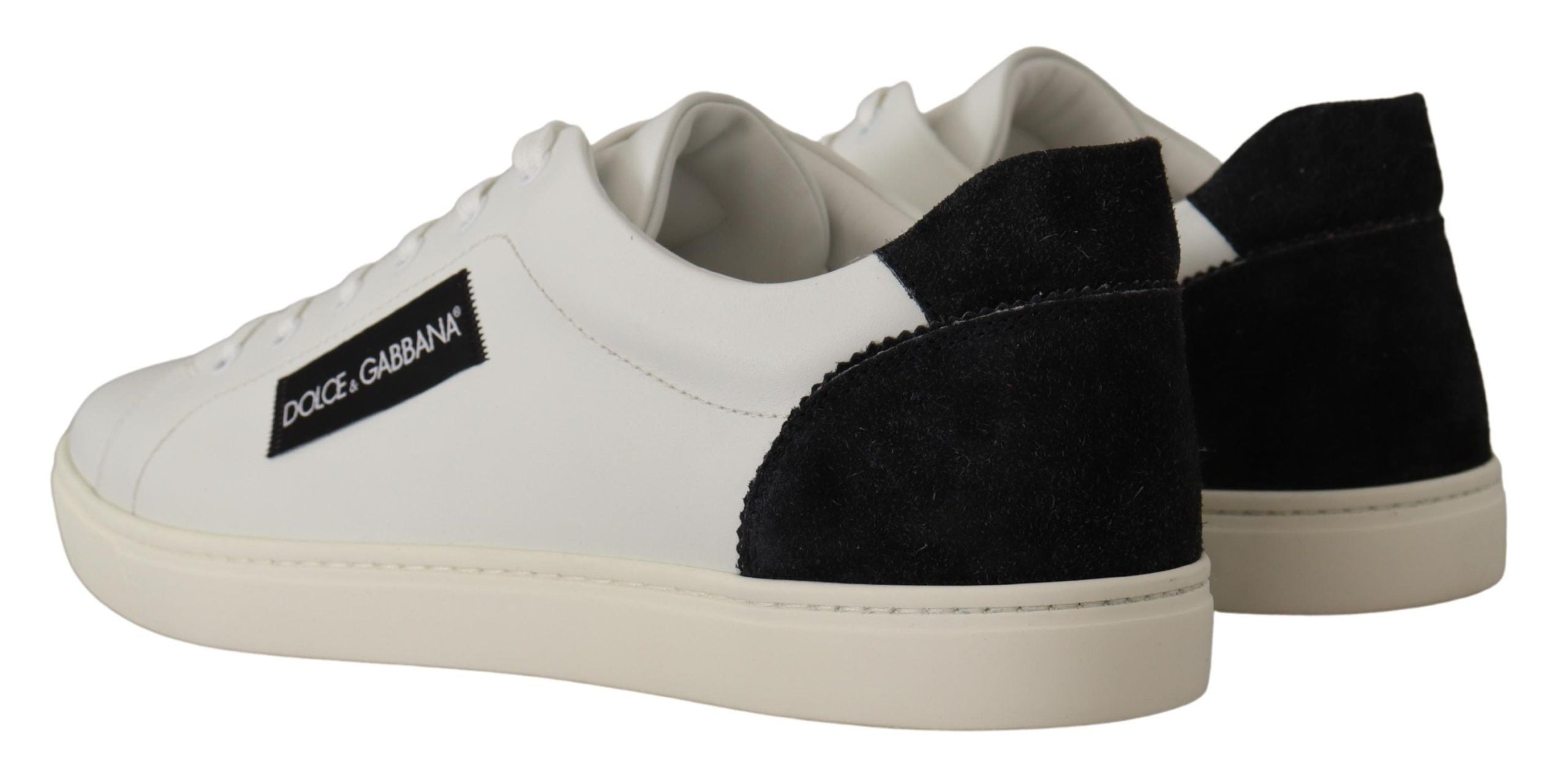 Dolce &amp; Gabbana Elegante weiße niedrige Leder-Sneaker