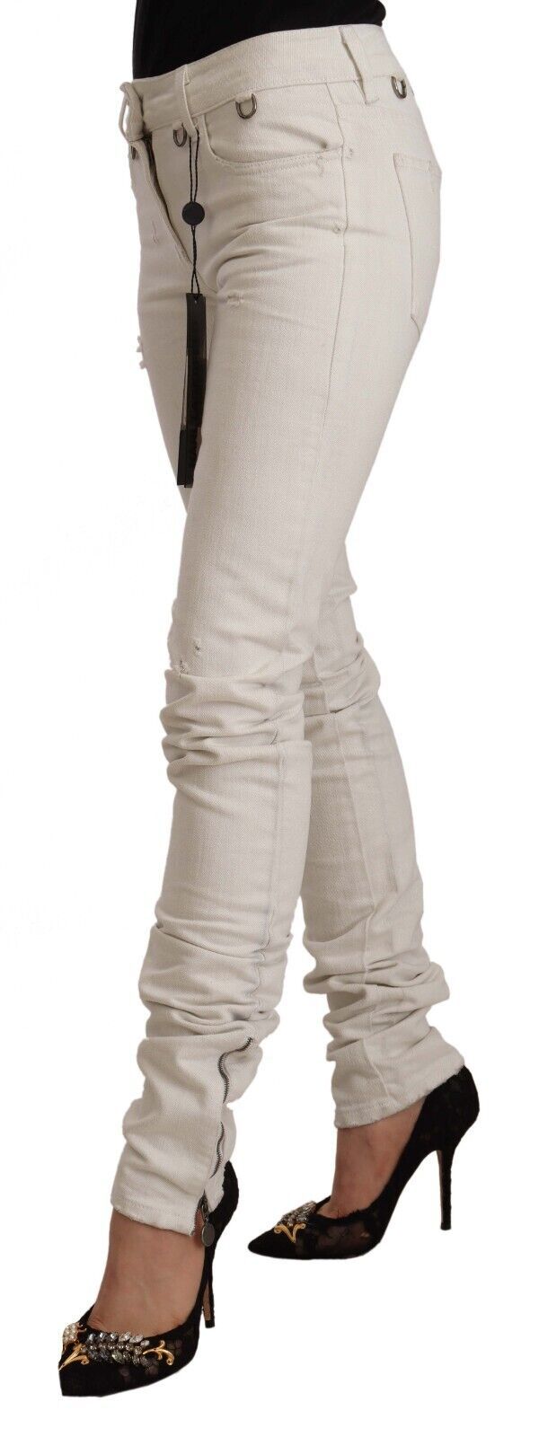 Jean slim taille moyenne blanc chic Karl Lagerfeld