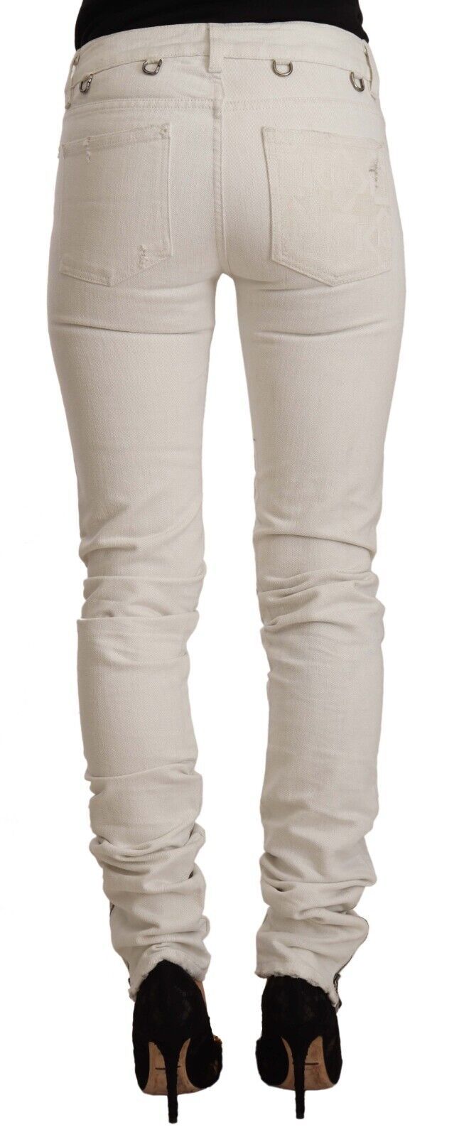 Jean slim taille moyenne blanc chic Karl Lagerfeld