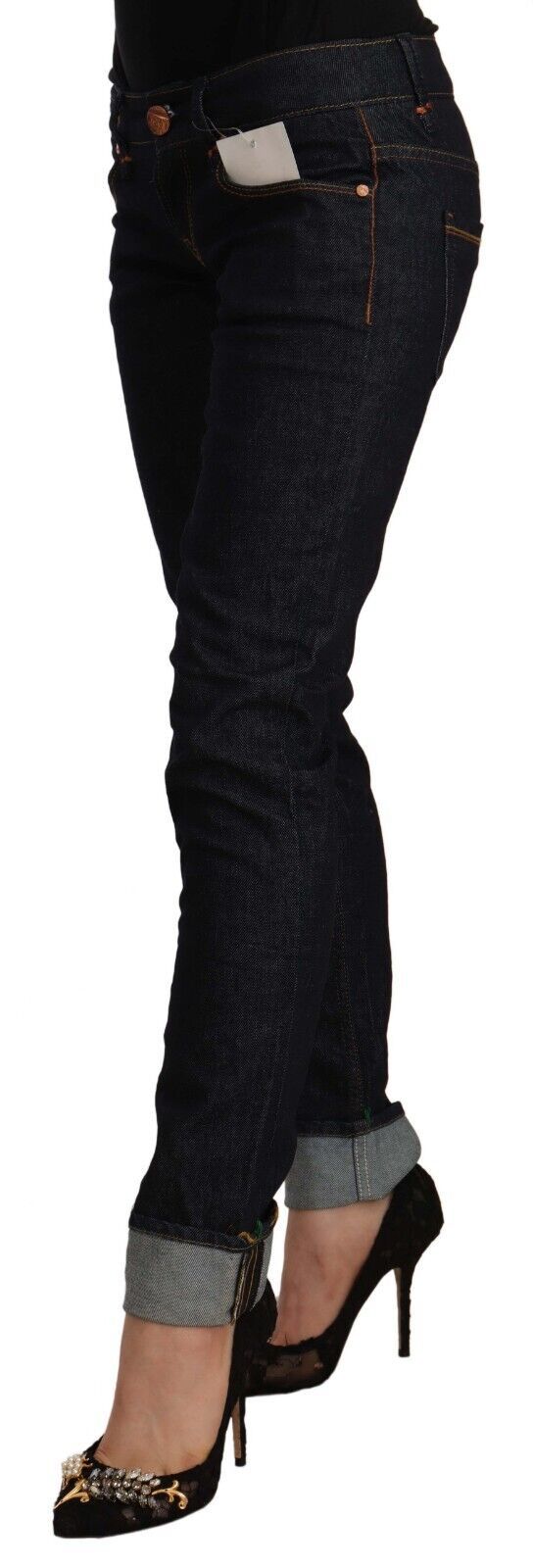 Acht Chic Skinny Jeans in Schwarz mit niedriger Taille