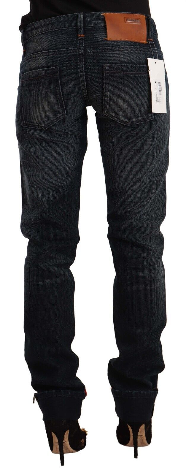 Acht Sleek – Schwarze Skinny Jeans mit verwaschenem Design