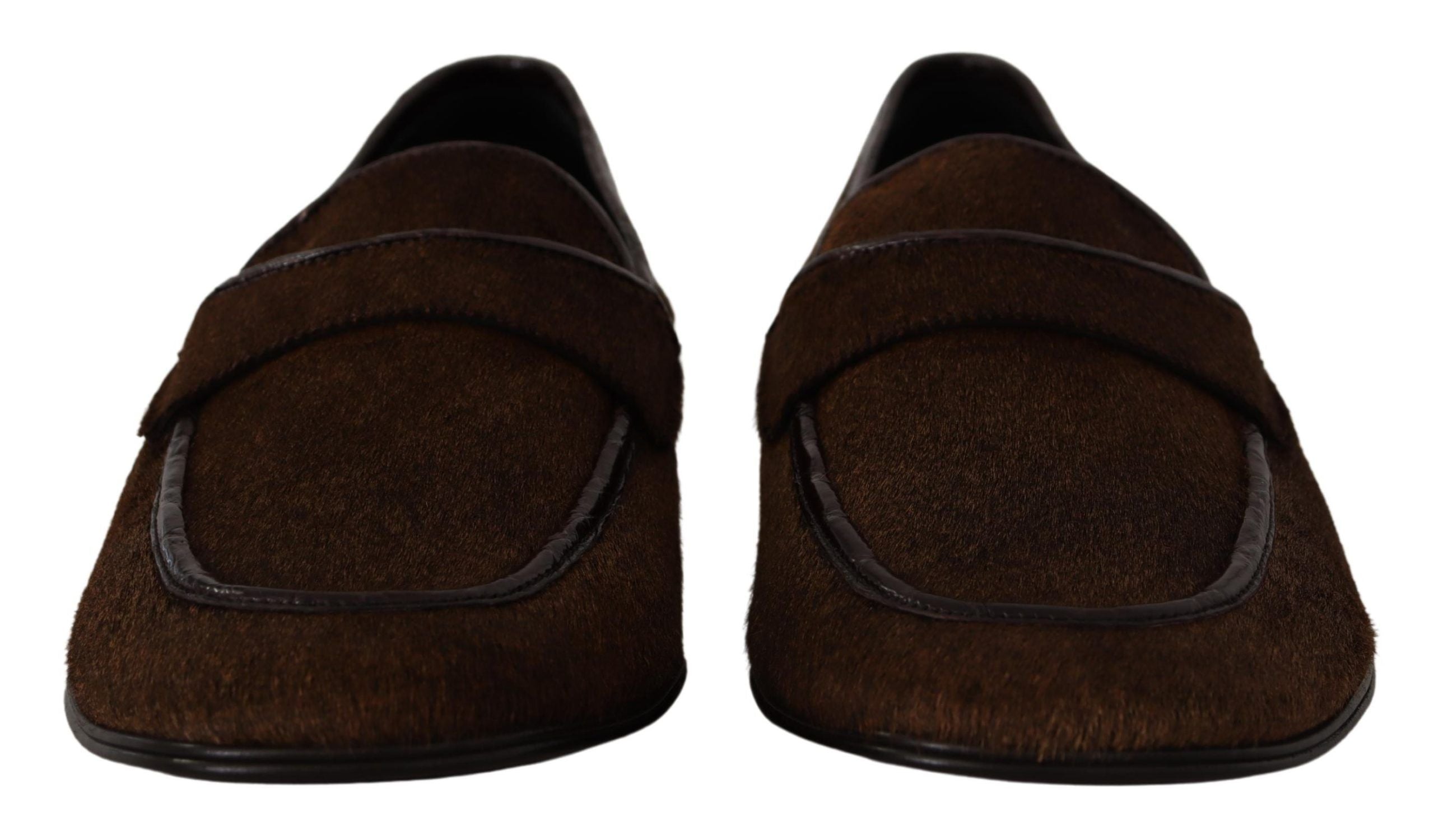 Mocassins élégants en cuir caïman marron Dolce &amp; Gabbana