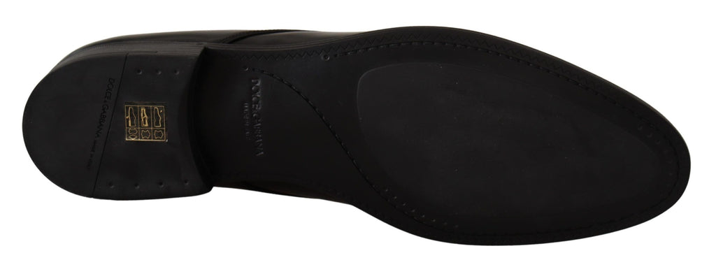 Dolce &amp; Gabbana Elegante Derby-Schuhe aus schwarzem Leder