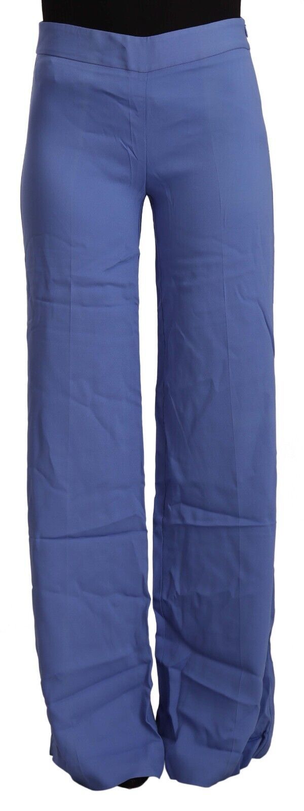 Pantalon bleu chic à jambes larges et taille haute PAROSH