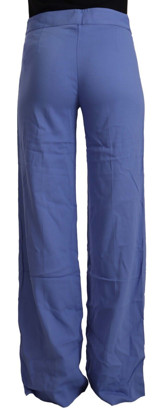 Pantalon bleu chic à jambes larges et taille haute PAROSH