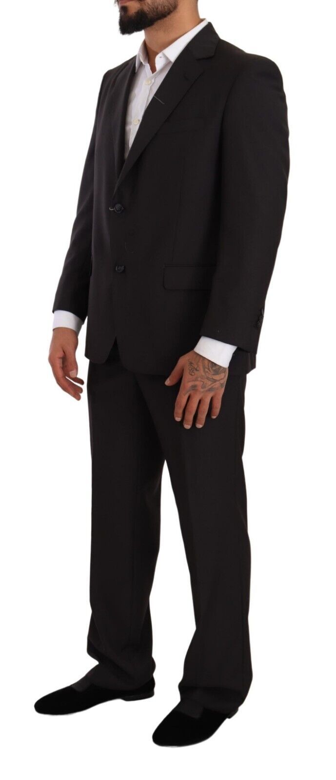 Domenico Tagliente Eleganter, grauer, zweiteiliger Herrenanzug mit Revers