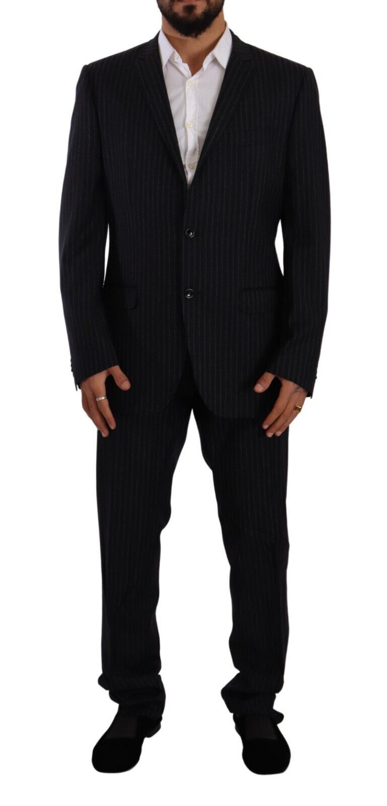 Domenico Tagliente Eleganter, grauer, zweiteiliger Herrenanzug mit Revers