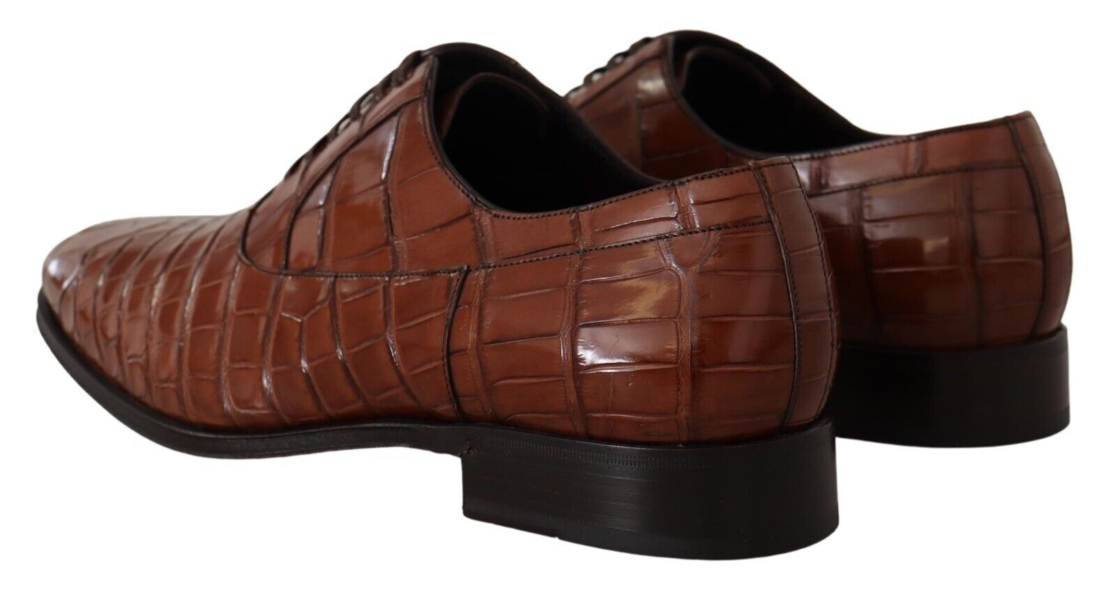 Chaussures habillées élégantes en cuir de crocodile exotique Dolce &amp; Gabbana