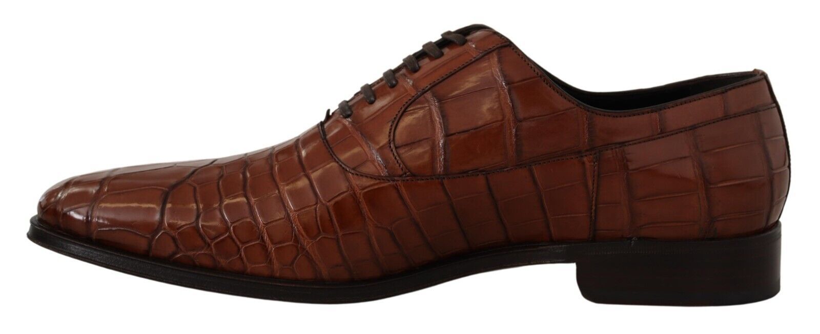 Chaussures habillées élégantes en cuir de crocodile exotique Dolce &amp; Gabbana