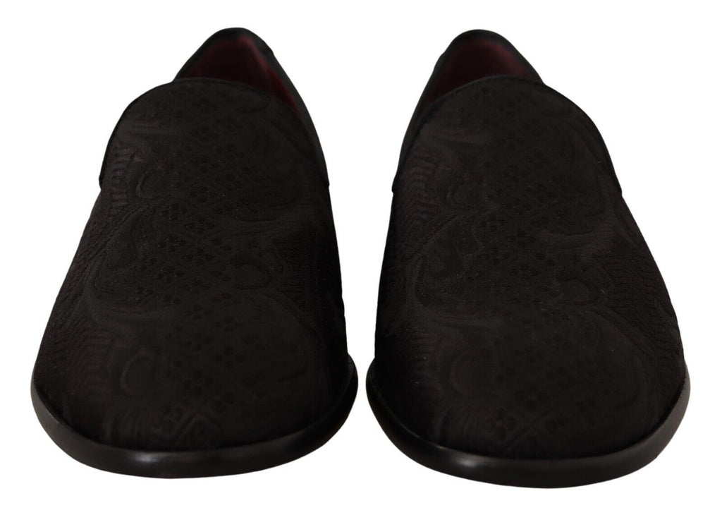 Chaussons Dolce &amp; Gabbana en brocart fleuri noir
