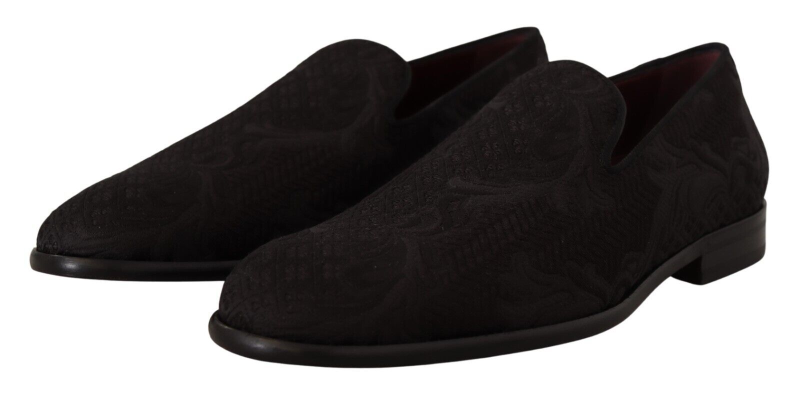 Chaussons Dolce &amp; Gabbana en brocart fleuri noir
