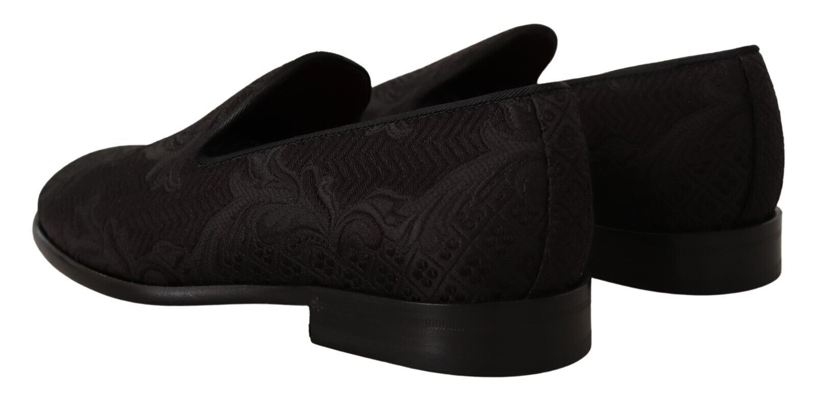 Chaussons Dolce &amp; Gabbana en brocart fleuri noir