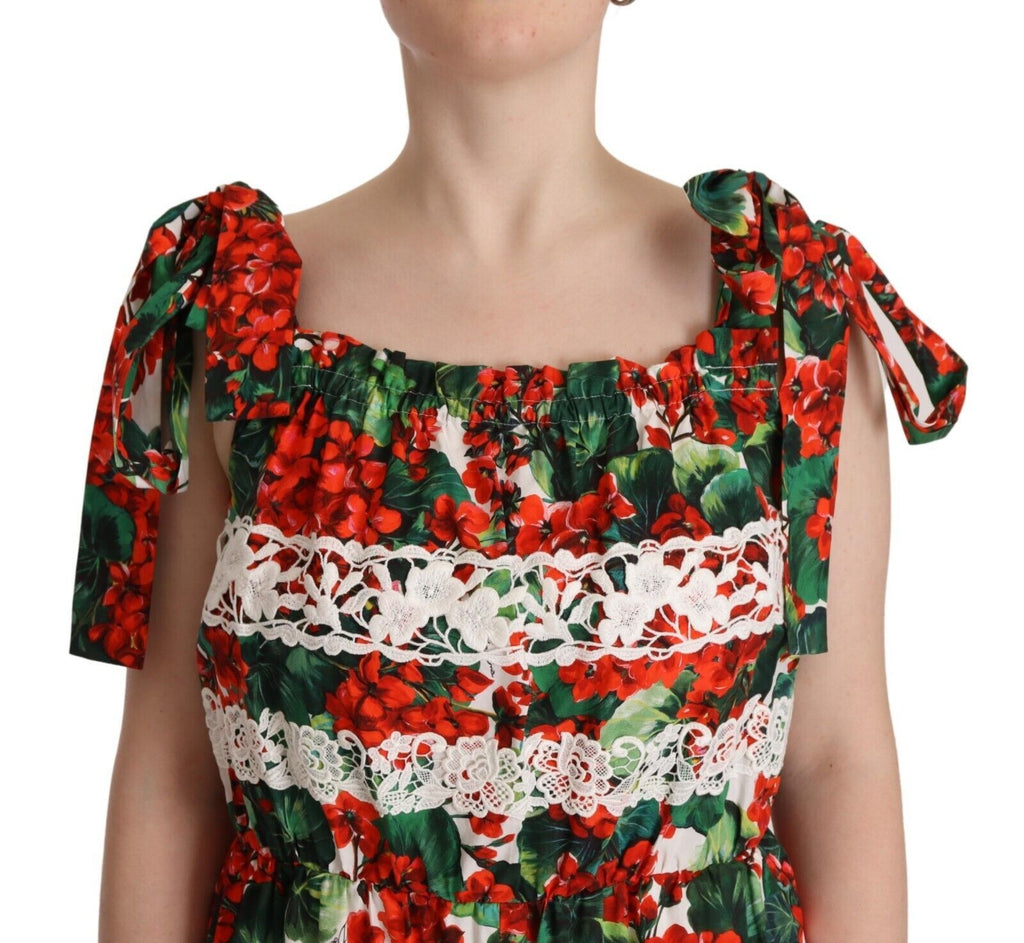 Dolce &amp; Gabbana Mehrfarbiges Maxikleid mit Blumenmuster