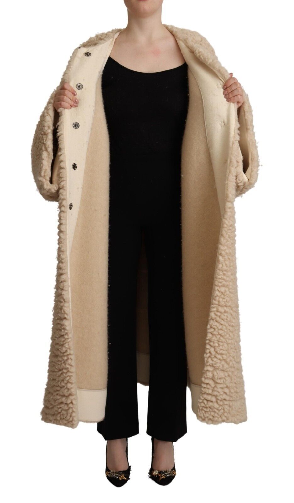 Dolce &amp; Gabbana Élégante veste pardessus en cachemire beige