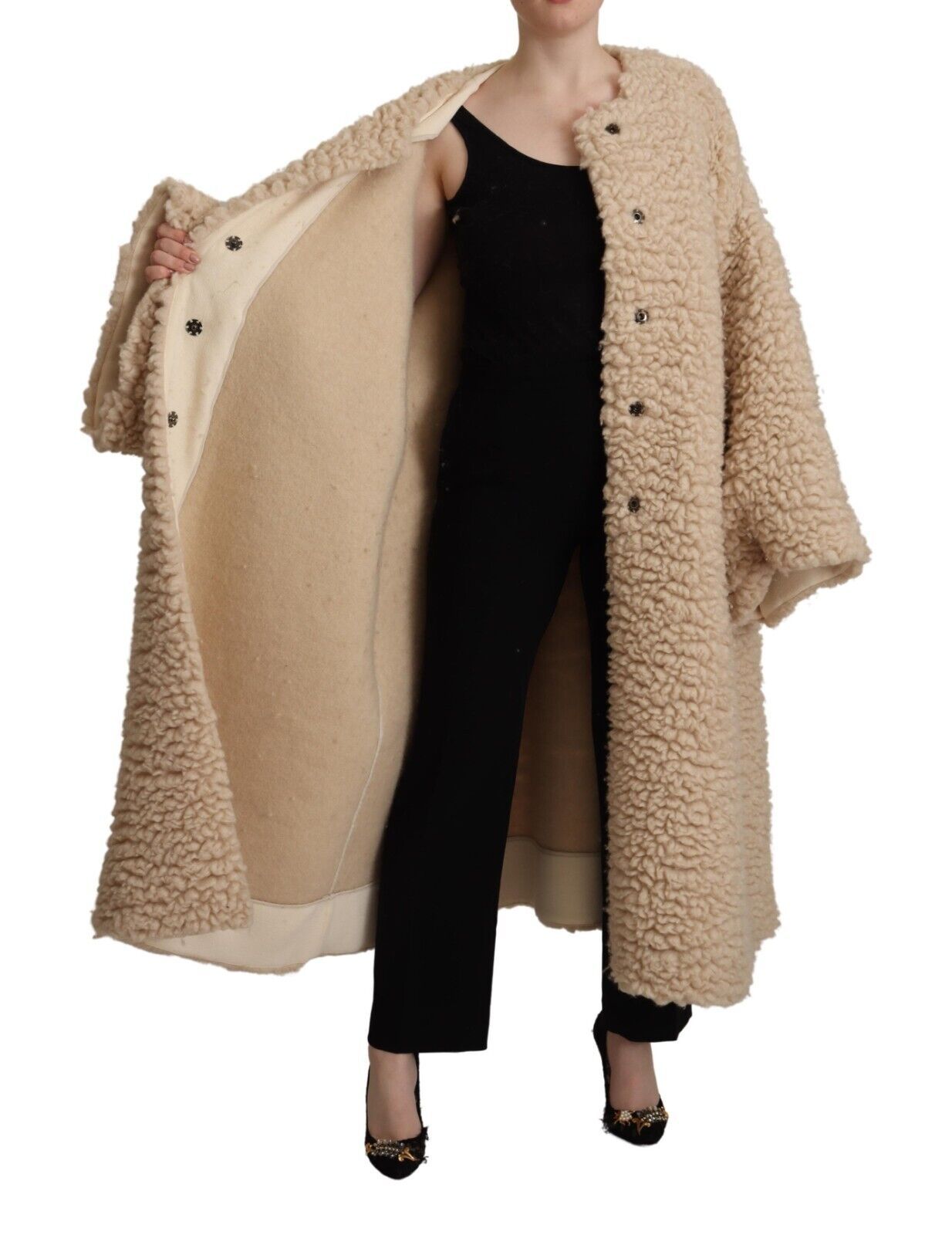 Dolce &amp; Gabbana Élégante veste pardessus en cachemire beige