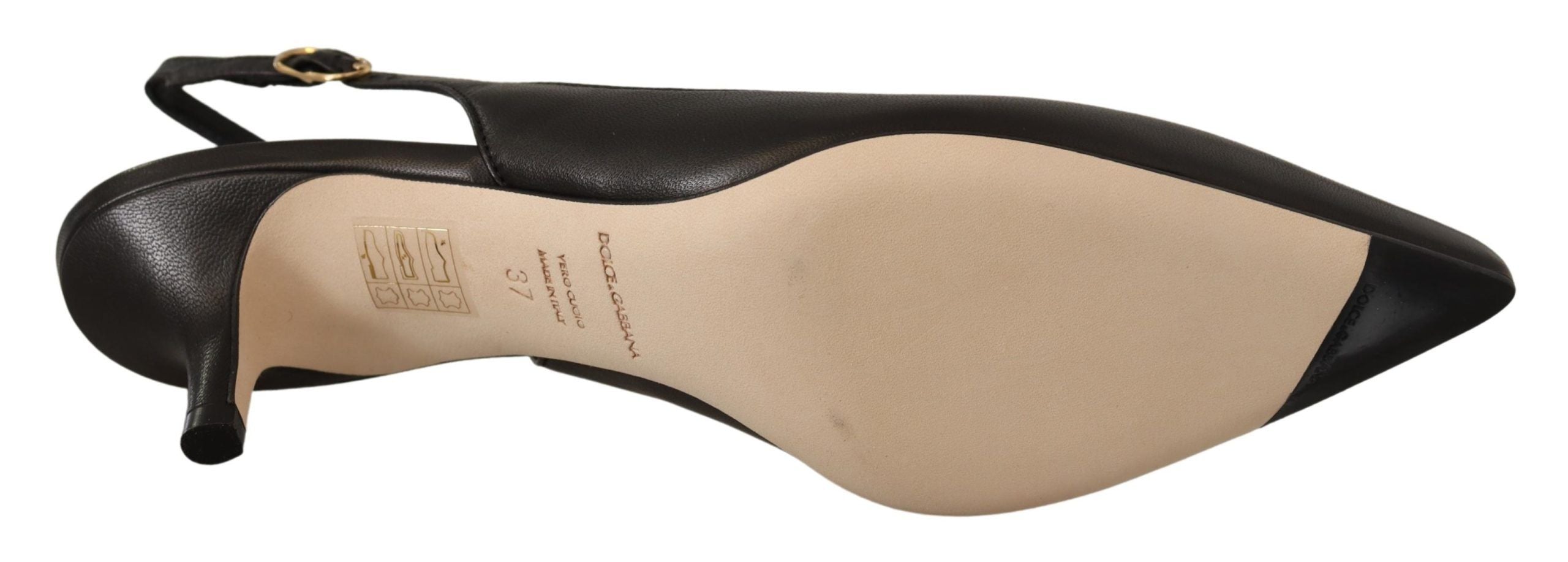 Dolce &amp; Gabbana Elegante schwarze Slingbacks aus Leder