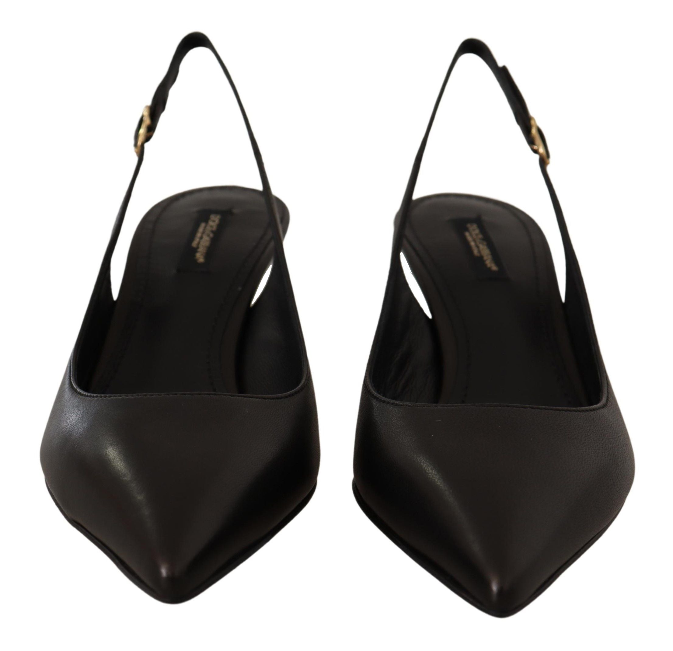 Dolce &amp; Gabbana Elegante schwarze Slingbacks aus Leder
