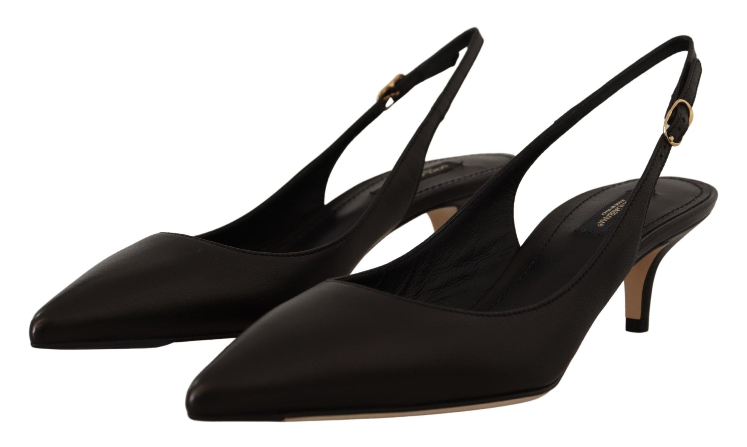 Dolce &amp; Gabbana Elegante schwarze Slingbacks aus Leder