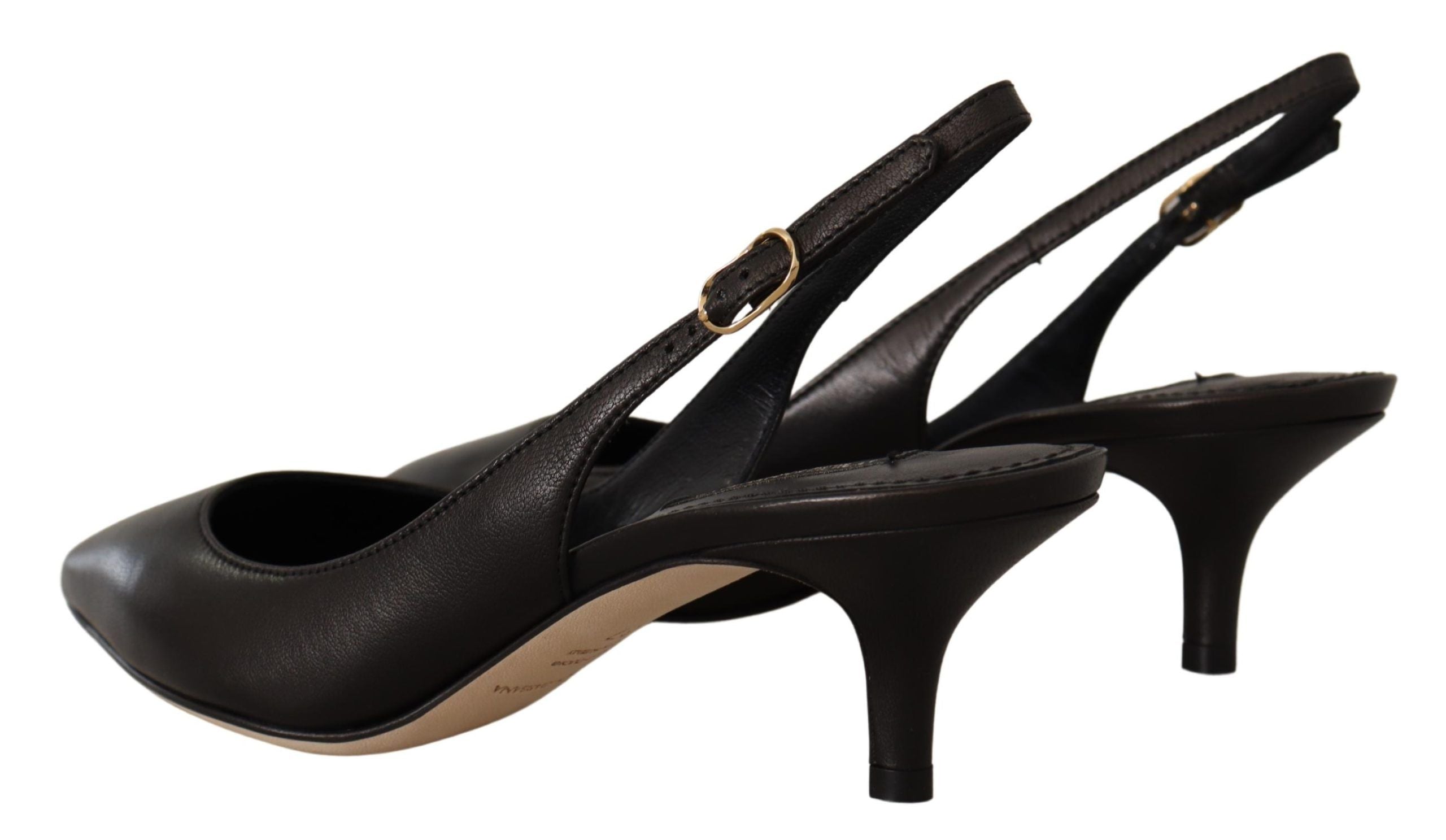 Dolce &amp; Gabbana Elegante schwarze Slingbacks aus Leder
