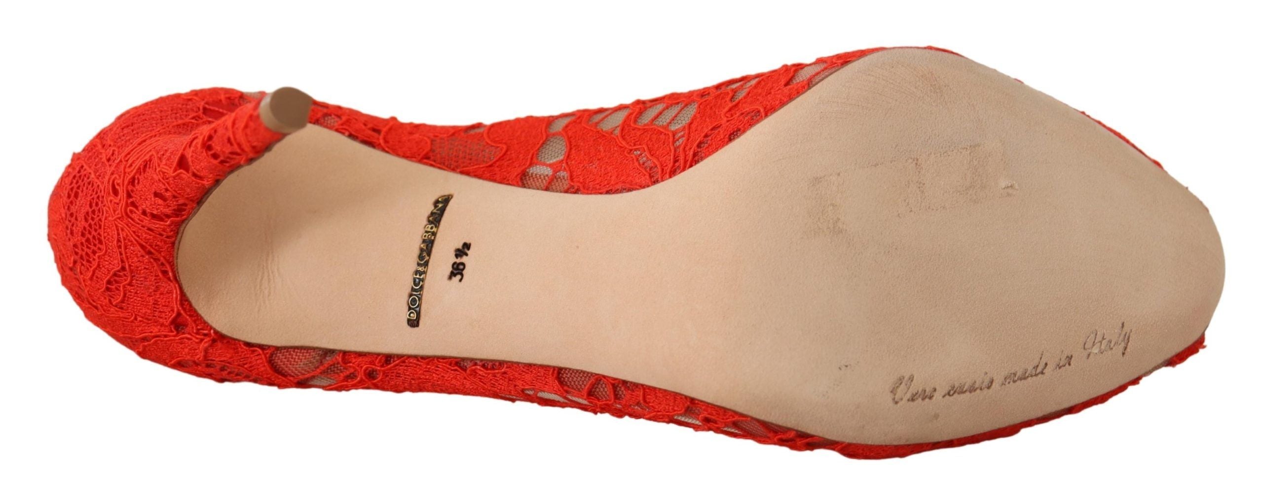 Dolce &amp; Gabbana – Taormina-Pumps mit Spitzenabsatz und Kristallen in Rot