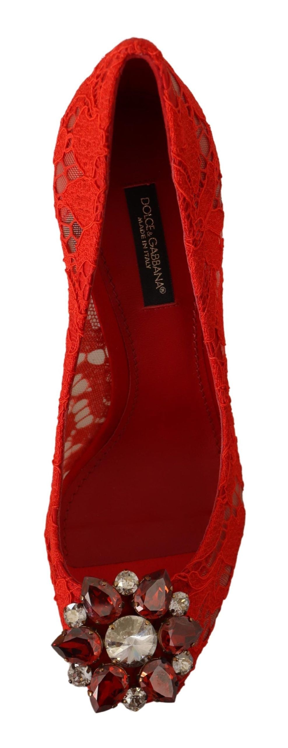 Dolce &amp; Gabbana – Taormina-Pumps mit Spitzenabsatz und Kristallen in Rot