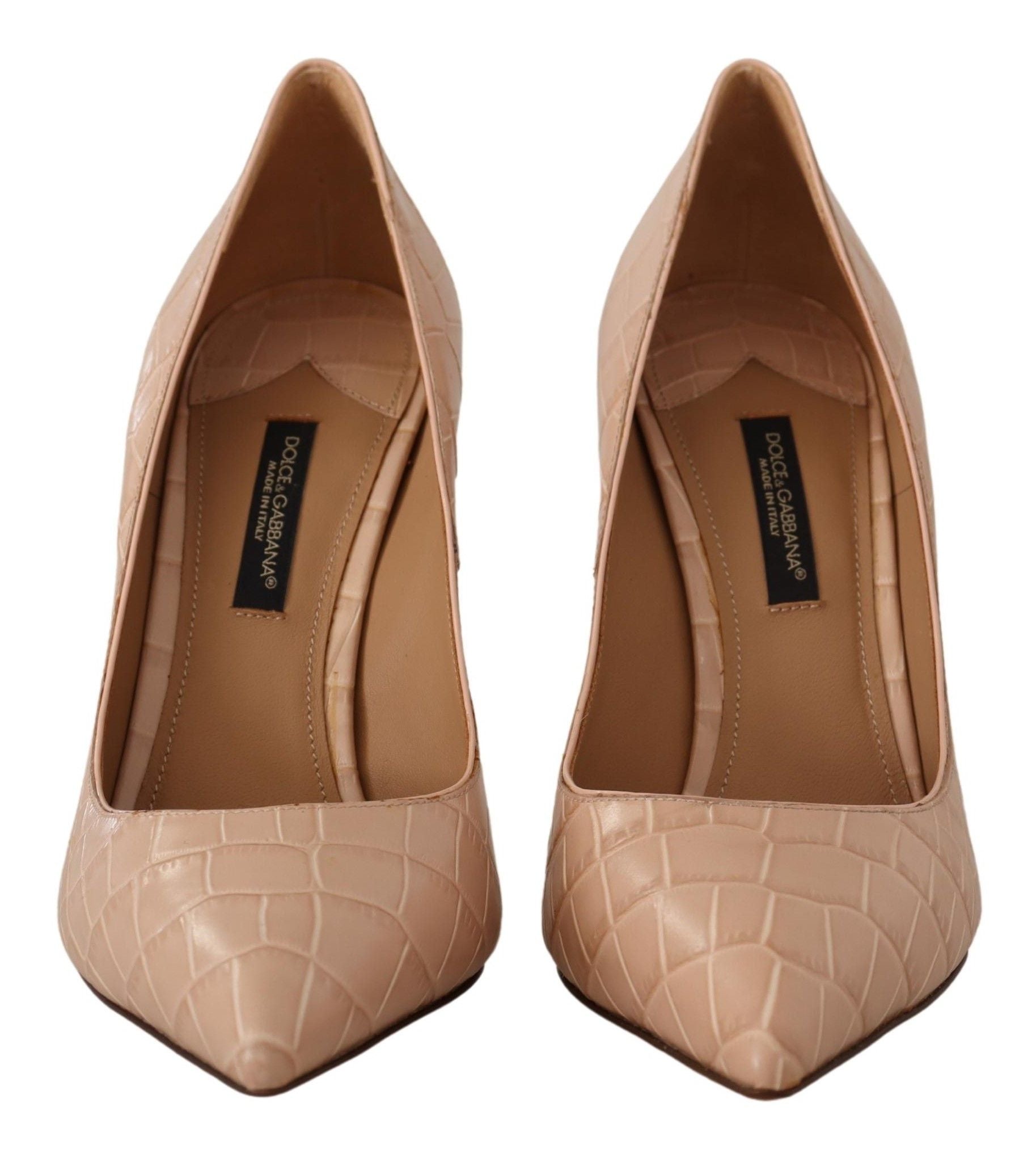 Dolce &amp; Gabbana Elegante Beige Nude Lederpumps