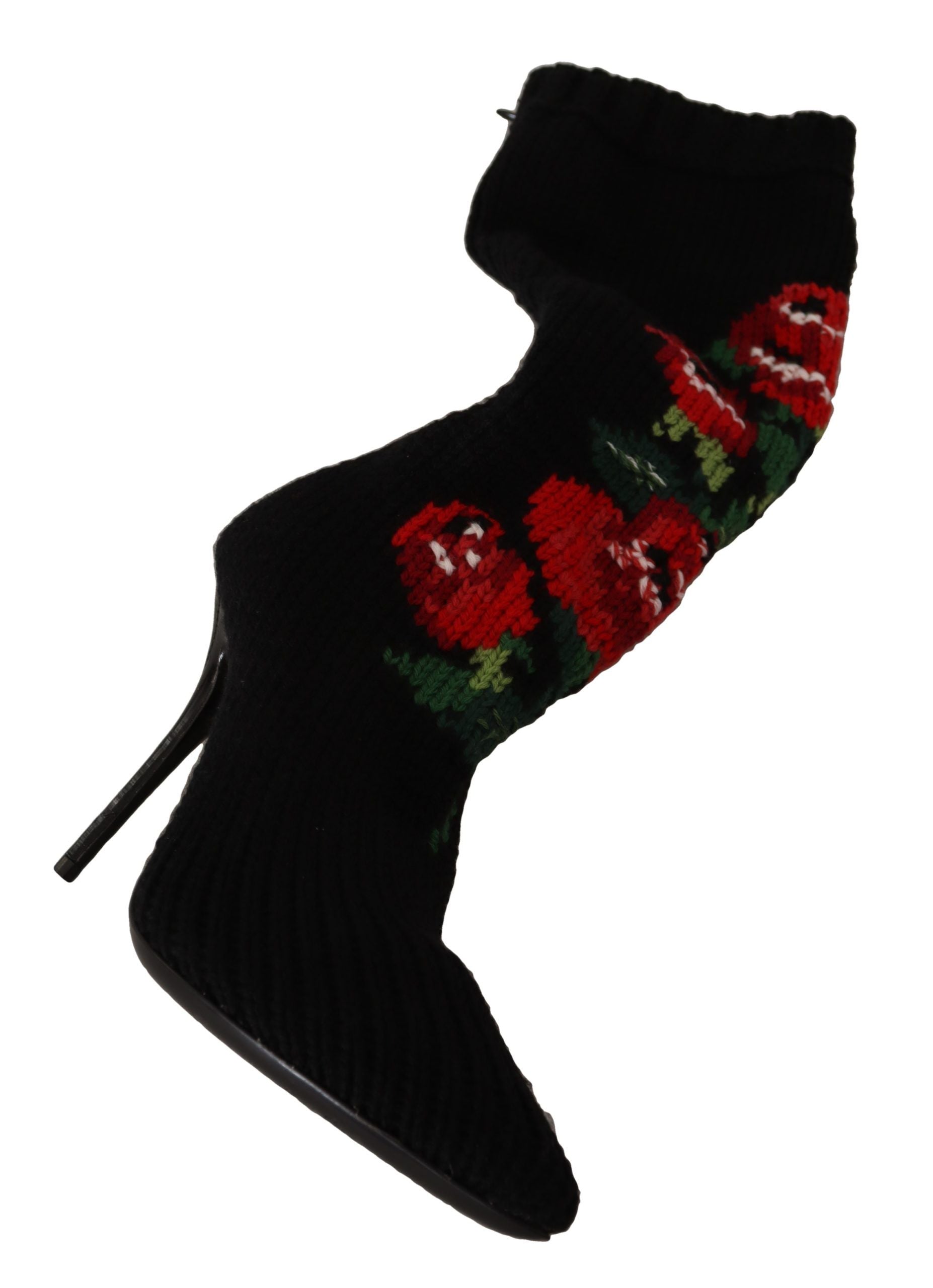 Dolce &amp; Gabbana Elegante Sockenstiefel mit roten Rosen