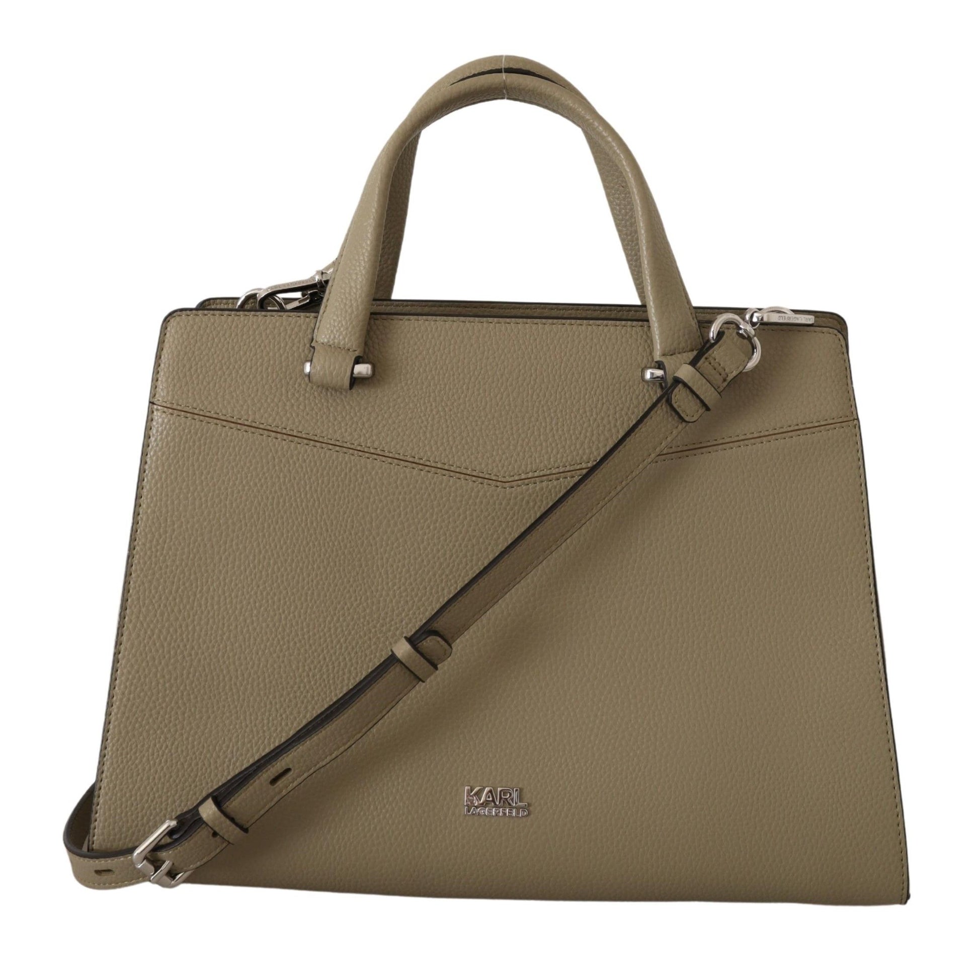 Sac fourre-tout en cuir vert sauge enchanteur Karl Lagerfeld