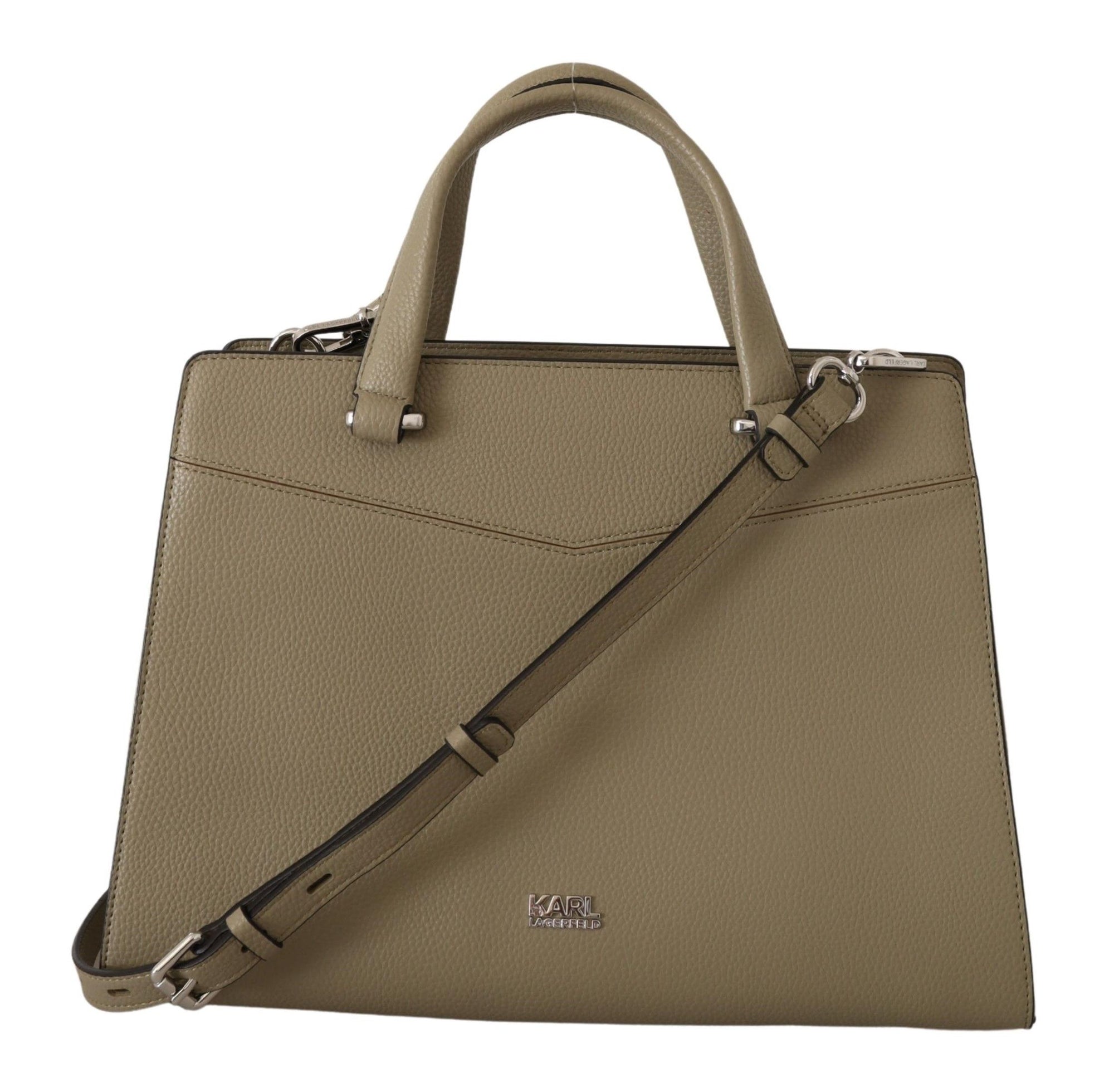 Sac fourre-tout en cuir vert sauge enchanteur Karl Lagerfeld