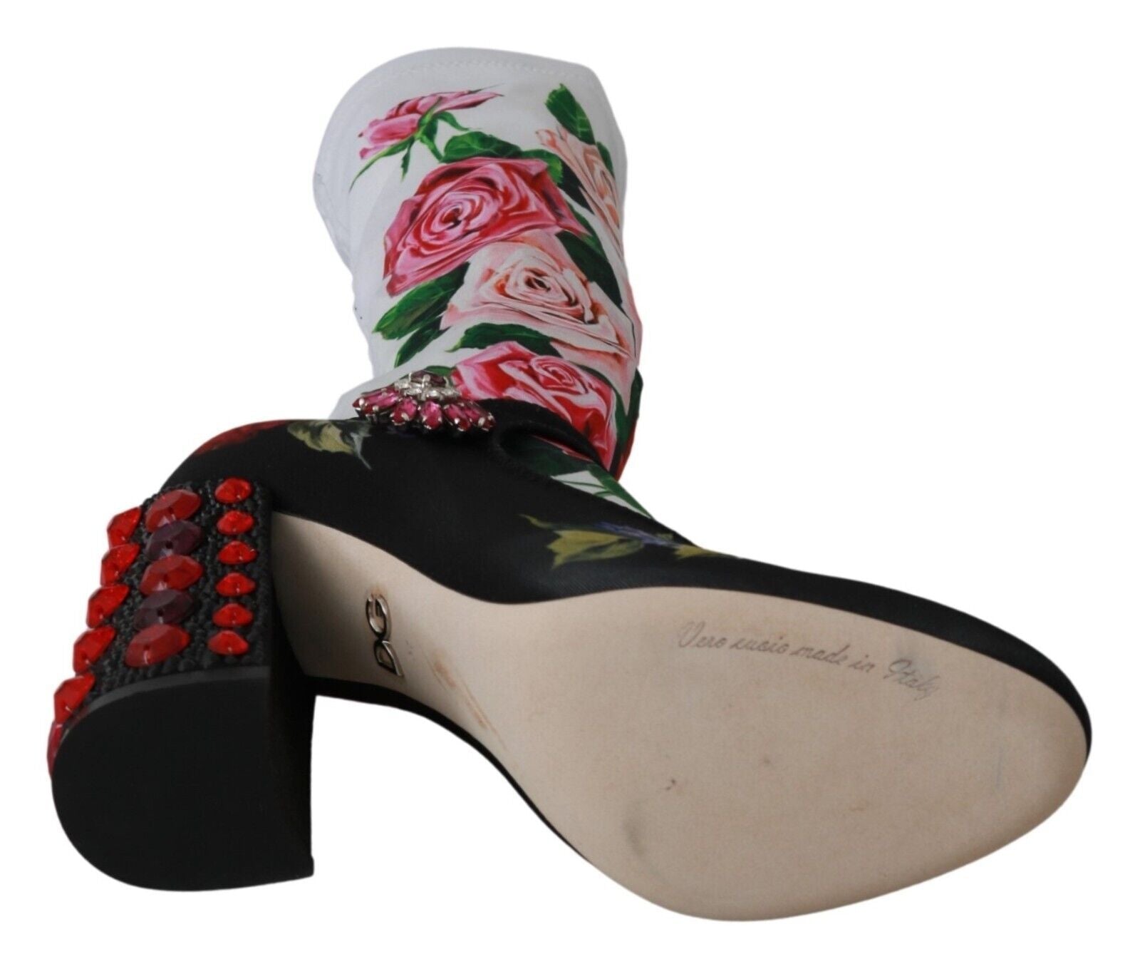 Dolce &amp; Gabbana – Sockenstiefel mit Blumenverzierung