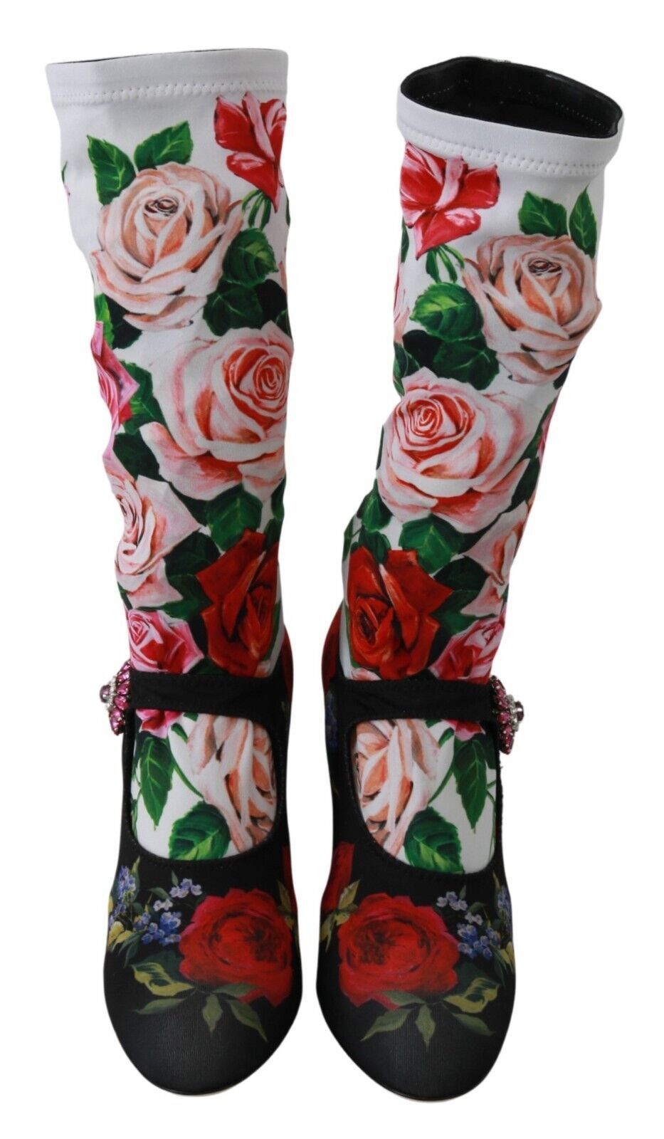 Dolce &amp; Gabbana – Sockenstiefel mit Blumenverzierung