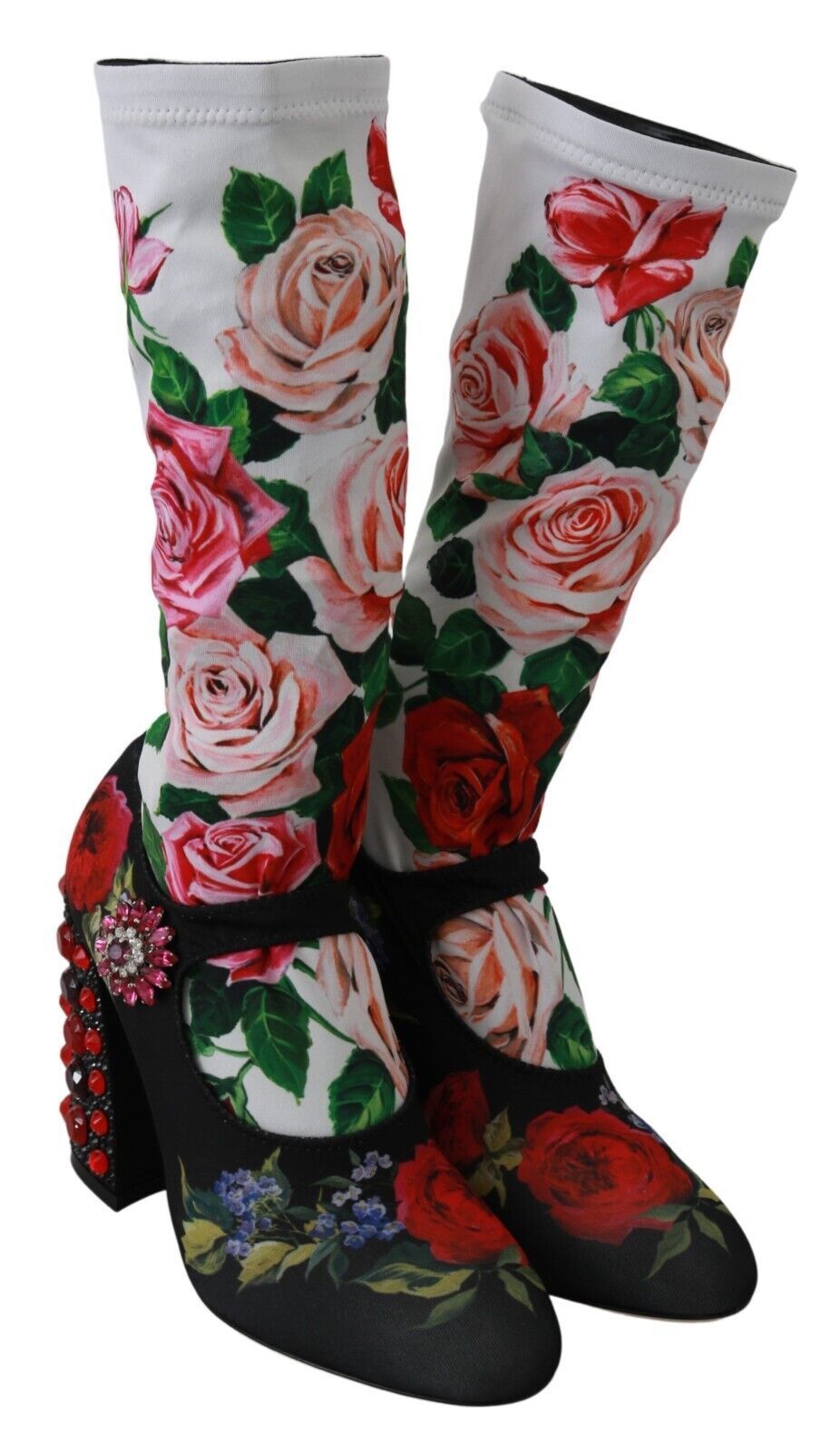 Dolce &amp; Gabbana – Sockenstiefel mit Blumenverzierung