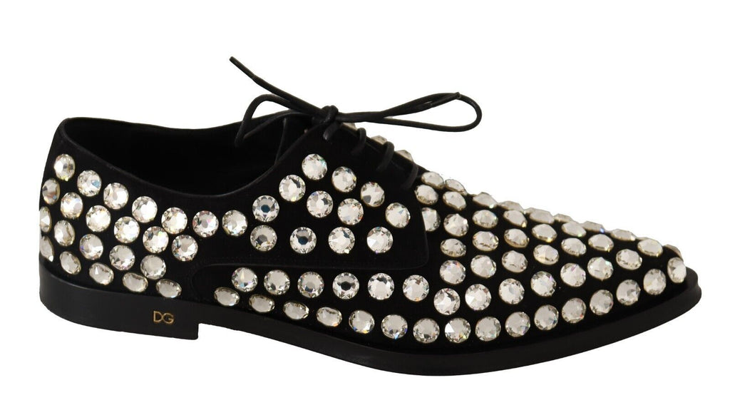Dolce &amp; Gabbana Elegante, kristallverzierte Schnürschuhe
