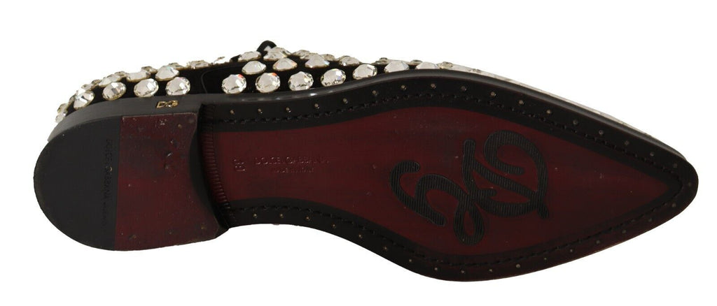 Dolce &amp; Gabbana Elegante, kristallverzierte Schnürschuhe