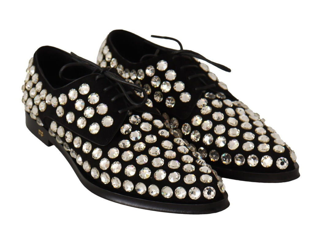 Dolce &amp; Gabbana Elegante, kristallverzierte Schnürschuhe