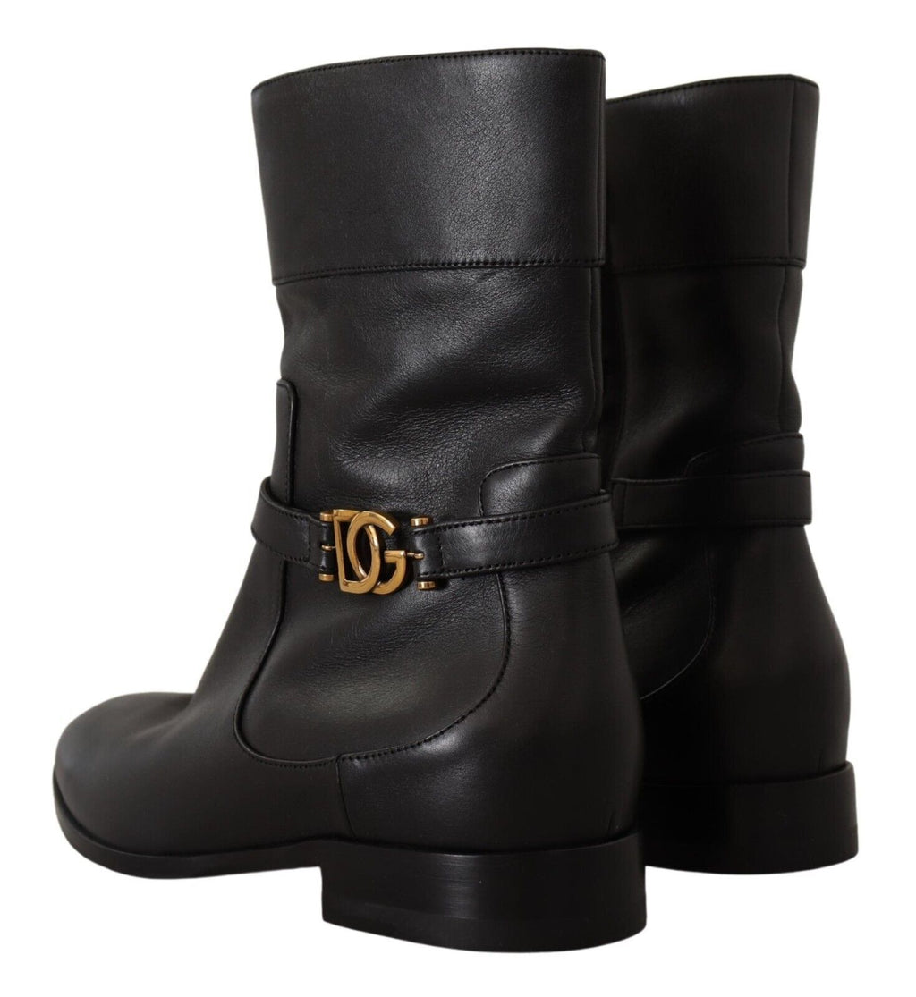Dolce &amp; Gabbana Elegante Bikerstiefel aus Leder