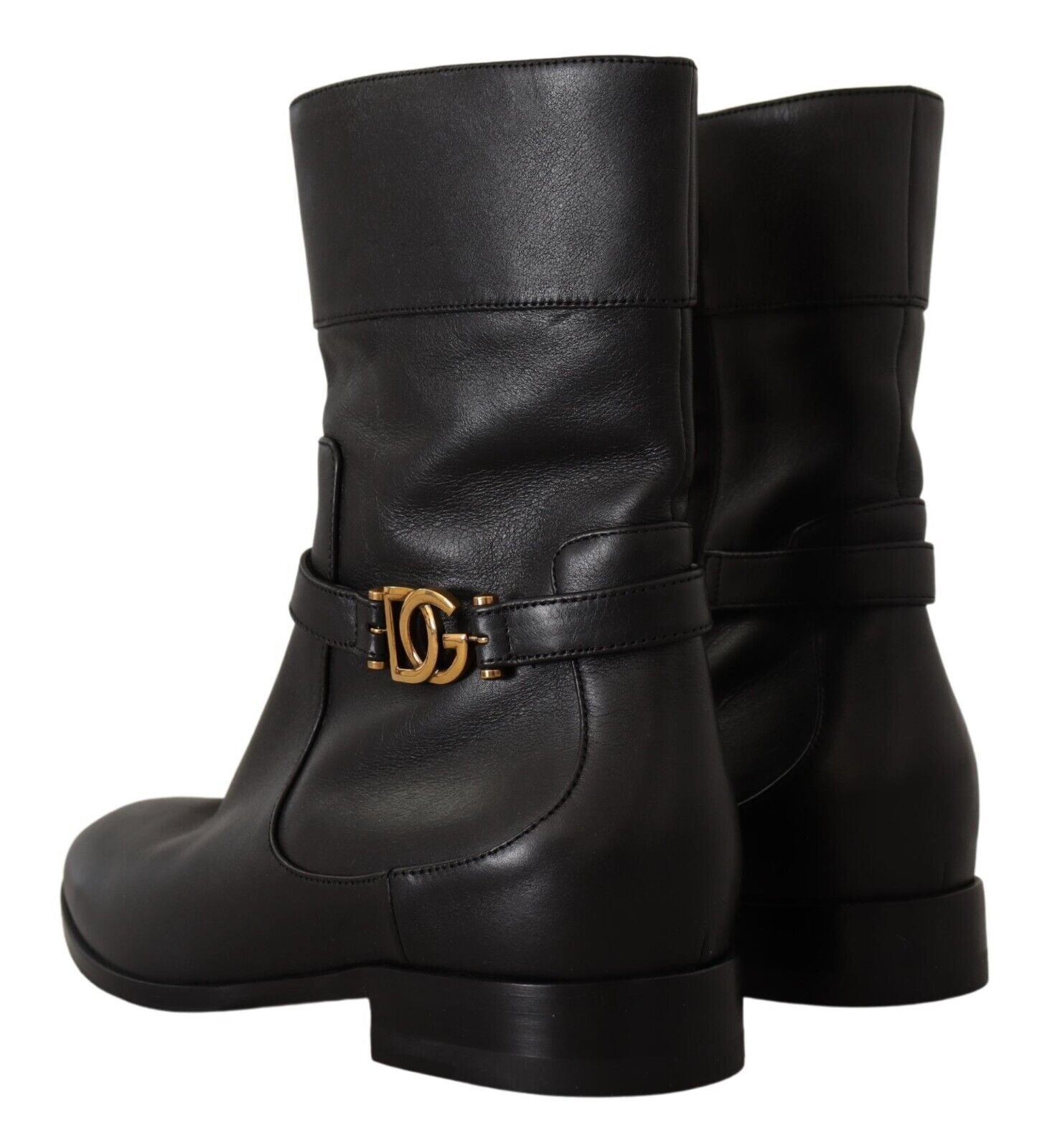 Dolce &amp; Gabbana Elegante Bikerstiefel aus Leder