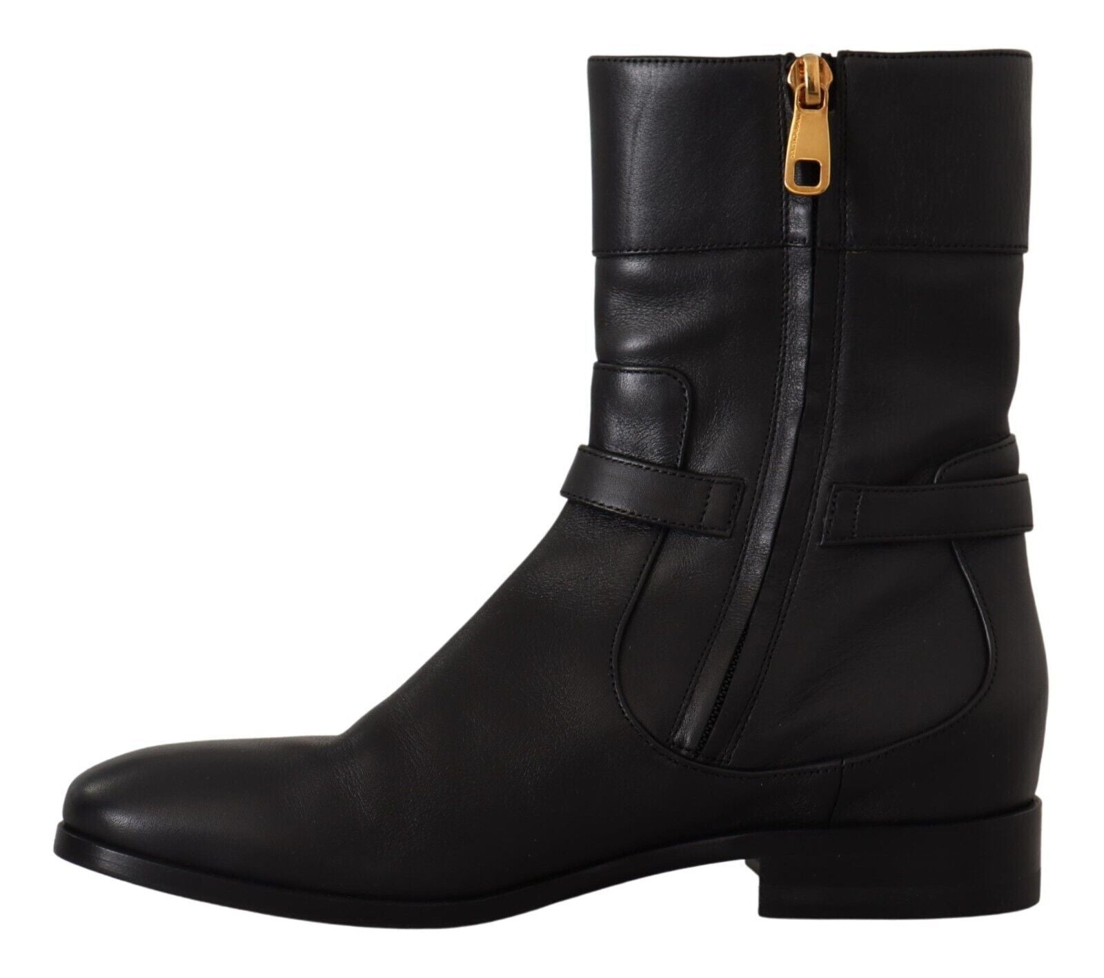 Dolce &amp; Gabbana Elegante Bikerstiefel aus Leder