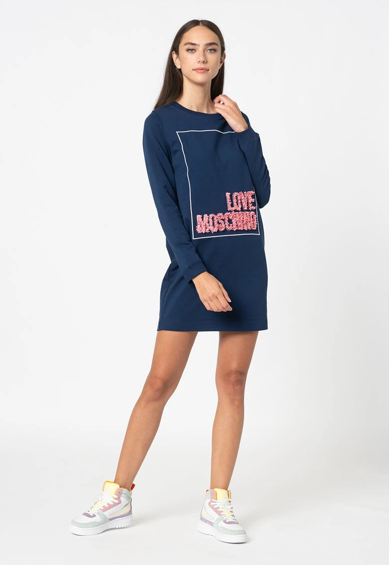 Love Moschino Dress Blue Woman